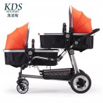 Kds Twins Baby Stroller Double Front And Rear Folding Accessories European Baby Strollers