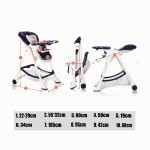 Pouch fold baby feed chair, PP plastic plate highchair, multifunctional adjust baby feed chair