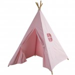 Four Poles Kids Play Tent Cotton Canvas Teepee Children Toy Tent White Pink Blue Playhouse for Baby Room Tipi