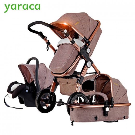 Baby Stroller 3 in 1 with Car Seat For Newborn High View Pram Folding Baby Carriage Travel System carrinho de bebe 3 em 1