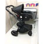 More Gifts!Free Ship! Brand baby stroller 3pcs 3 in 1 baby stroller Leather Pram Eu Car Seat Bassinet newborn car Babyfond AULON