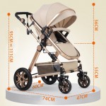 Baby Stroller Portable Folding Baby Carriages High Landscape Sit and Lie Prams For Newborns Infant Four Wheels Trolley