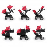 Twin Stroller Baby Carriage For Twins Prams For Newborns Cute Ladybug Panda Pattern Pram Twins Lightweight Double Strollers