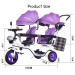 Free ship! Twin tricycle Children's Tricycle / Twin Stroller Double Trolley Swivel Seat rotate seat face to face Many colors