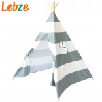 Play Tent For Kids Canvas Cotton Material Stripe Pattern Tipi Tent For Children Playhouse Indoor Teepee For Both Boys & Girls