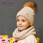 ENJOYFUR women hat and scarf set for girl wool knitted baby hat girl female winter scarf cotton caps children boy Parental suit