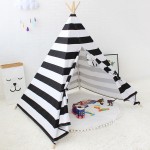 Children's Tent Cotton Canvas Tipi Stripe Teepees For Children Kids Tent Playhouse For Kids Child Cotton Tipi Indoor Teepee