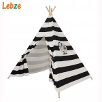 Children's Tent Cotton Canvas Tipi Stripe Teepees For Children Kids Tent Playhouse For Kids Child Cotton Tipi Indoor Teepee