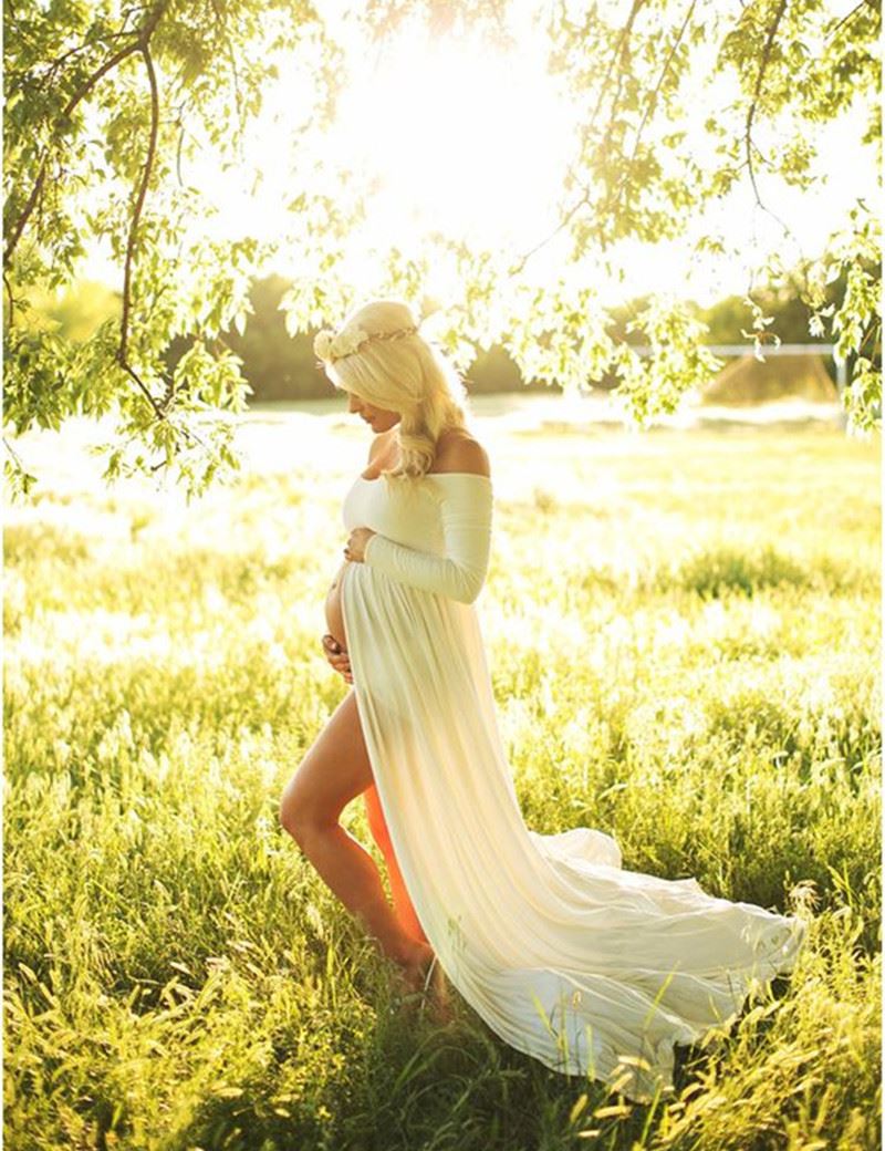 Hot-Sale-Maternity-Dress-for-Photo-Shoot-Maxi-Maternity-Gown-SPLIT-FRONT-Maternity-Chiffon-Gown-Maternity